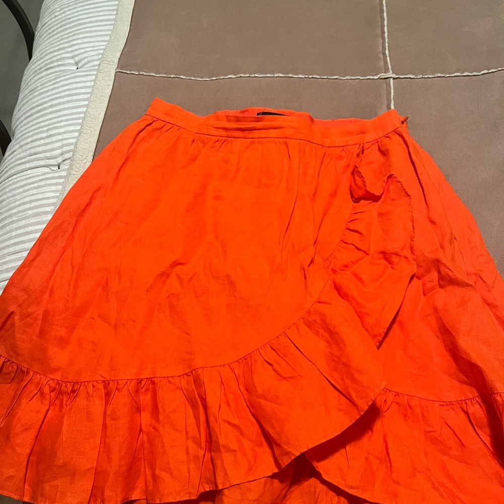 J. Crew Asymmetrical Skirt in Bright Orange